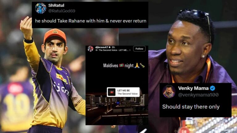 KKR फैंस का फूटा गुस्सा: ड्वेन ब्रावो की मालदीव यात्रा पर बवाल, क्या फिर लौटेंगे गौतम गंभीर?